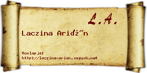 Laczina Arián névjegykártya